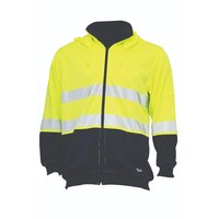 KM Workwear Zip-Through Fleece Hoodie with Tape XS Orange/Navy