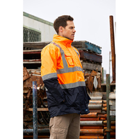 Rainbird Workwear Healy 4-In-1 Jacket & Vest XS Fluoro Orange/Navy