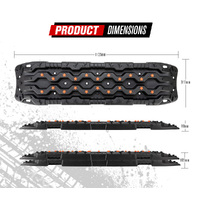 Fieryred Recovery Tracks 15T Board 4WD Vehicle Sand/Snow/Mud 1 Pair Black