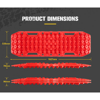 BUNKER INDUST Pair Recovery Tracks with Jack Base Sand Track Red 10T 4WD Car Accessories 4x4