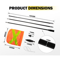 SAN HIMA 3x1M Recovery Sand Flag Safety Flag Simpson Desert Quick Connector Base
