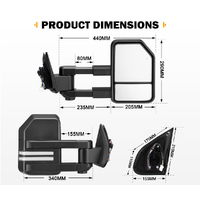 San Hima Extendable Towing Mirrors for Isuzu D-MAX DMAX MY2021-Current