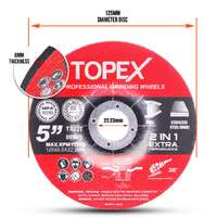 Topex heavy duty 900w 125mm 5'' angle grinder w/ 25pcs 5" grinding wheels