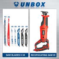 Topex 920w reciprocating saw w/ 34 pcs blades  quickly cut depth in wood and metal cutting