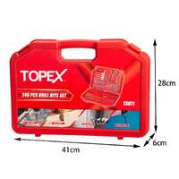 Topex 246pcs combination drill bit set screw bits titanium for metal wood masonry