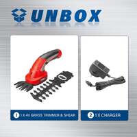 Topex 4v 2in1 cordless grass hedge  trimmer grass shears cutter garden tool