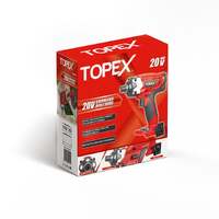 Topex cordless impact driver 1/4" hex drive w/ 20v li-ion battery & charger