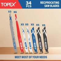 Topex 34 piece reciprocating saw blades, premium sawzall blades for metal and wood cutting