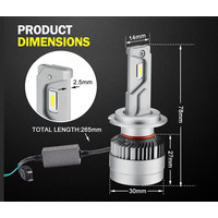 LIGHTFOX Pair Philips H7 Led Headlight Kit 18000LM Hi/Low Beam Vehicle Car Replace Halogen