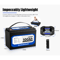 Atem Power 100AH 12V LiFePO4 Lithium Battery + 100A Battery Monitor w/Shunt