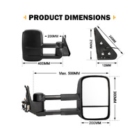 SAN HIMA Pair Towing Mirrors fit Nissan Patrol GU Y61 1997- 2016 Black