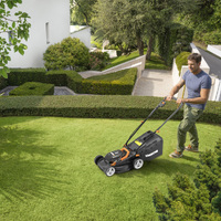 WORX 40V (20V x 2)  34cm Push Lawn Mower Kit w/ 2x POWERSHARE Batteries & Charger - WG779E