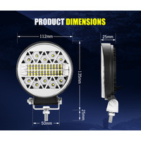 LIGHTFOX 2x4inch Round LED Work Light Combo Driving Lamp Reverse Offroad 4WD