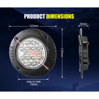 LIGHTFOX 2x 5inch Flush Mount LED Work Light Bar Combo Reverse Round Fog Lamp 4WD