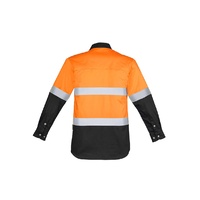 Syzmik Mens Hi Vis Spliced Industrial Shirt Hoop Taped Yellow/Navy Small