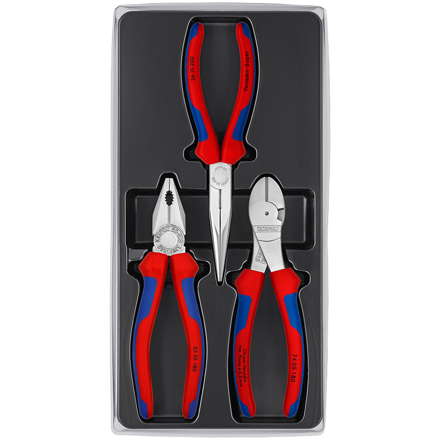 Knipex 3 Piece Chrome Plier & Cutter Set 002011V01