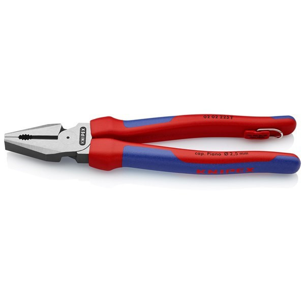 Knipex 225mm Tethered Hi Leverage Comb Plier 0202225TBK