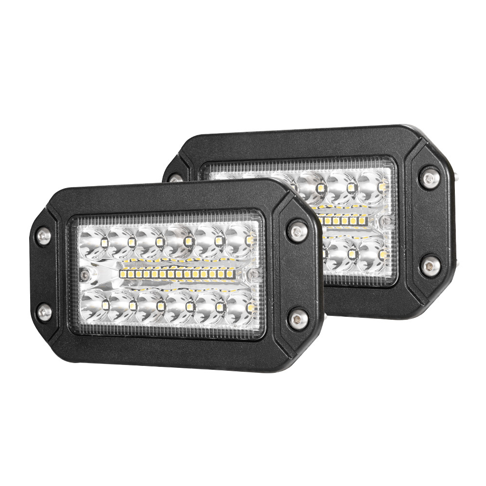 Pair 6inch Flush Mount CREE LED Work Light Spot Flood Off Road