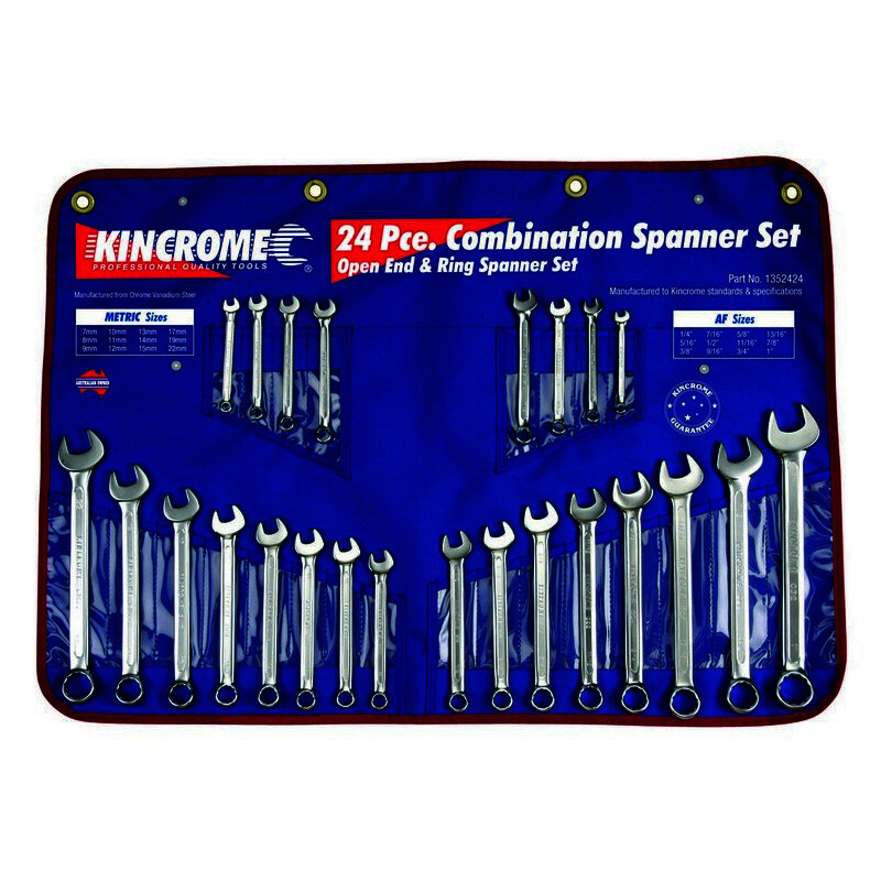 Kincrome Combination Spanner Set 24 Piece Imperial & Metric 1352424