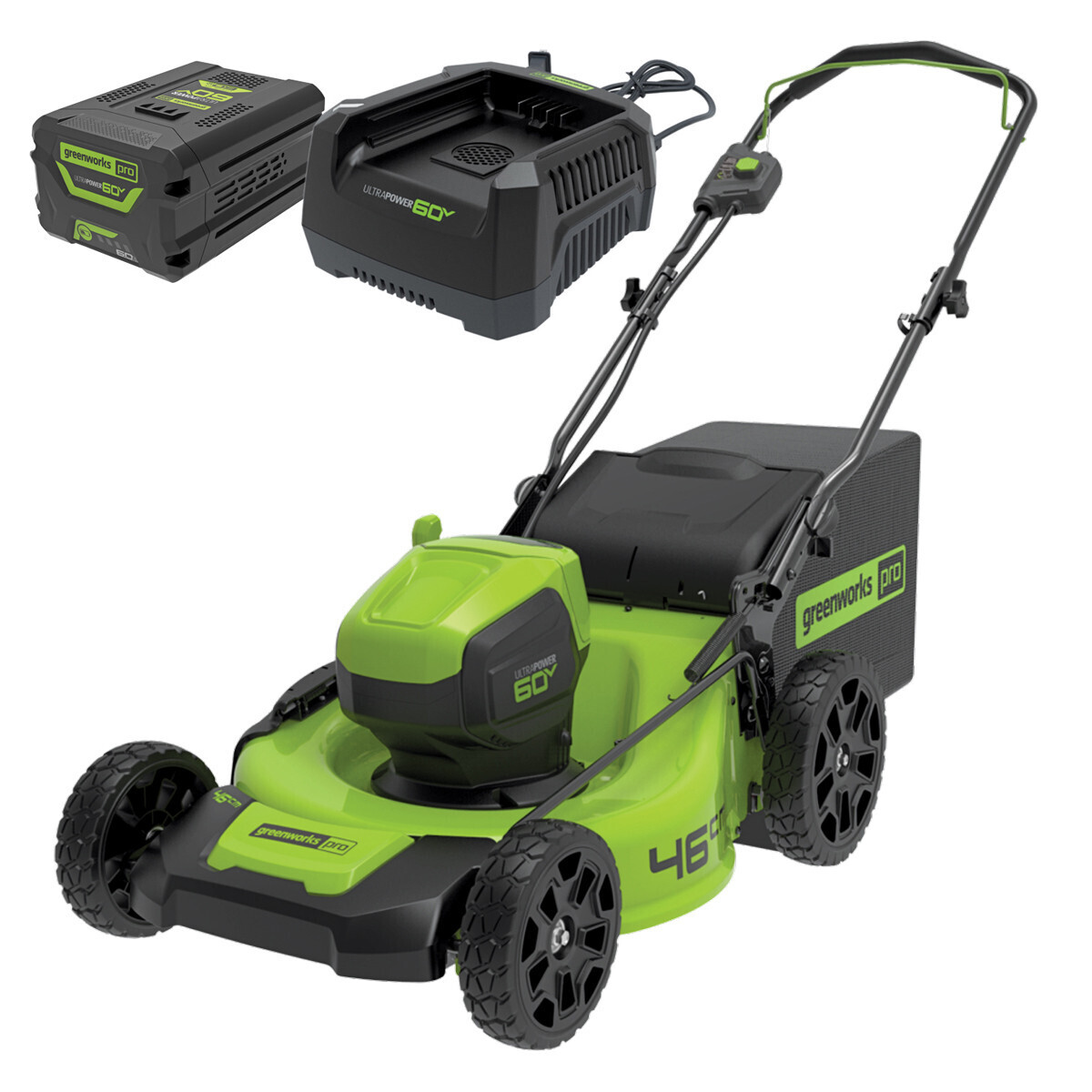 Greenworks 60V Brushless 46cm Push Lawn Mower 6.0ah Set 2514507AU-Kit-6