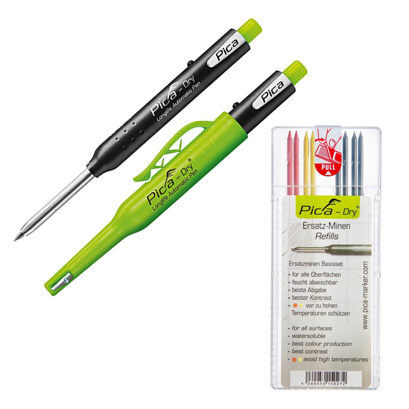 Pica Dry Graphite Automatic Pen/Pencil 3030 + 4050 REFILL Graphite Black  HARD H