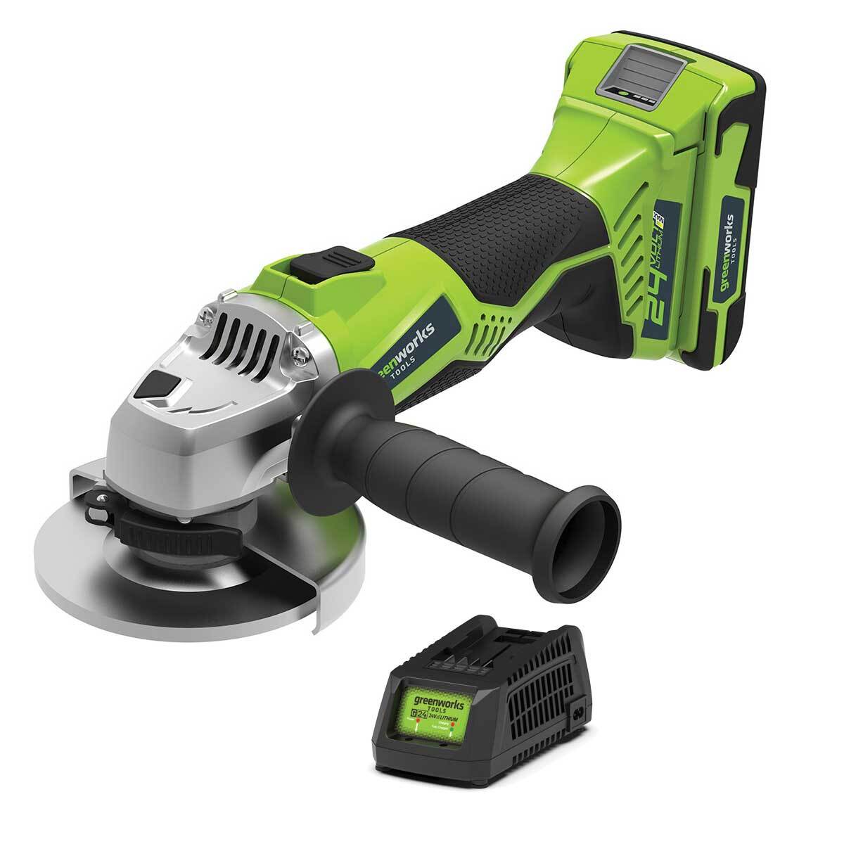 Greenworks 24V Brushless Angle Grinder, Battery Not Included