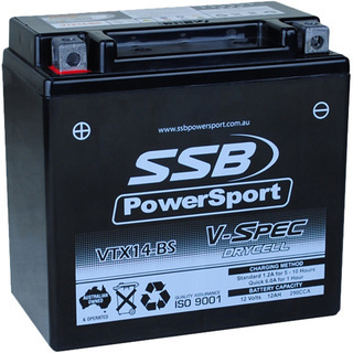 SSB Powersport V-SPEC 12V 12AH 290CCA High Performance AGM Motorcycle Battery