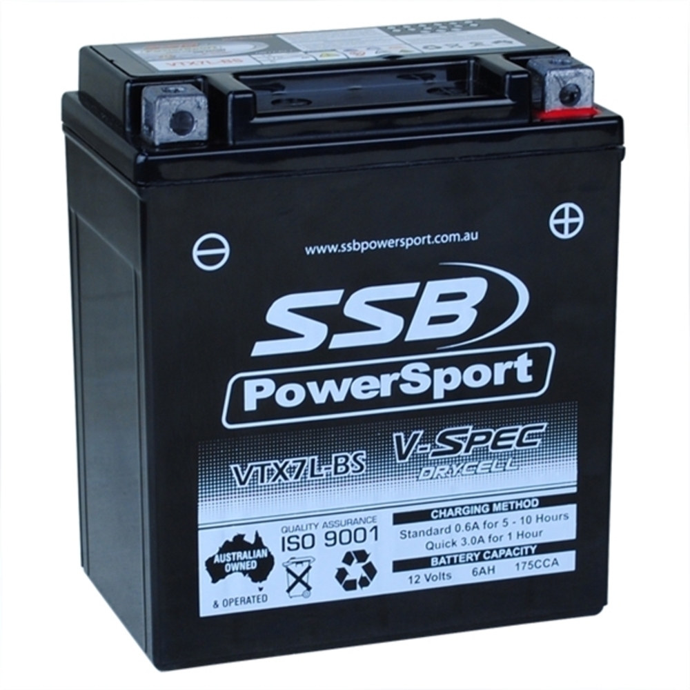 SSB PowerSport V-SPEC 12V 6AH 175CCA High Performance AGM Motorcycle Battery