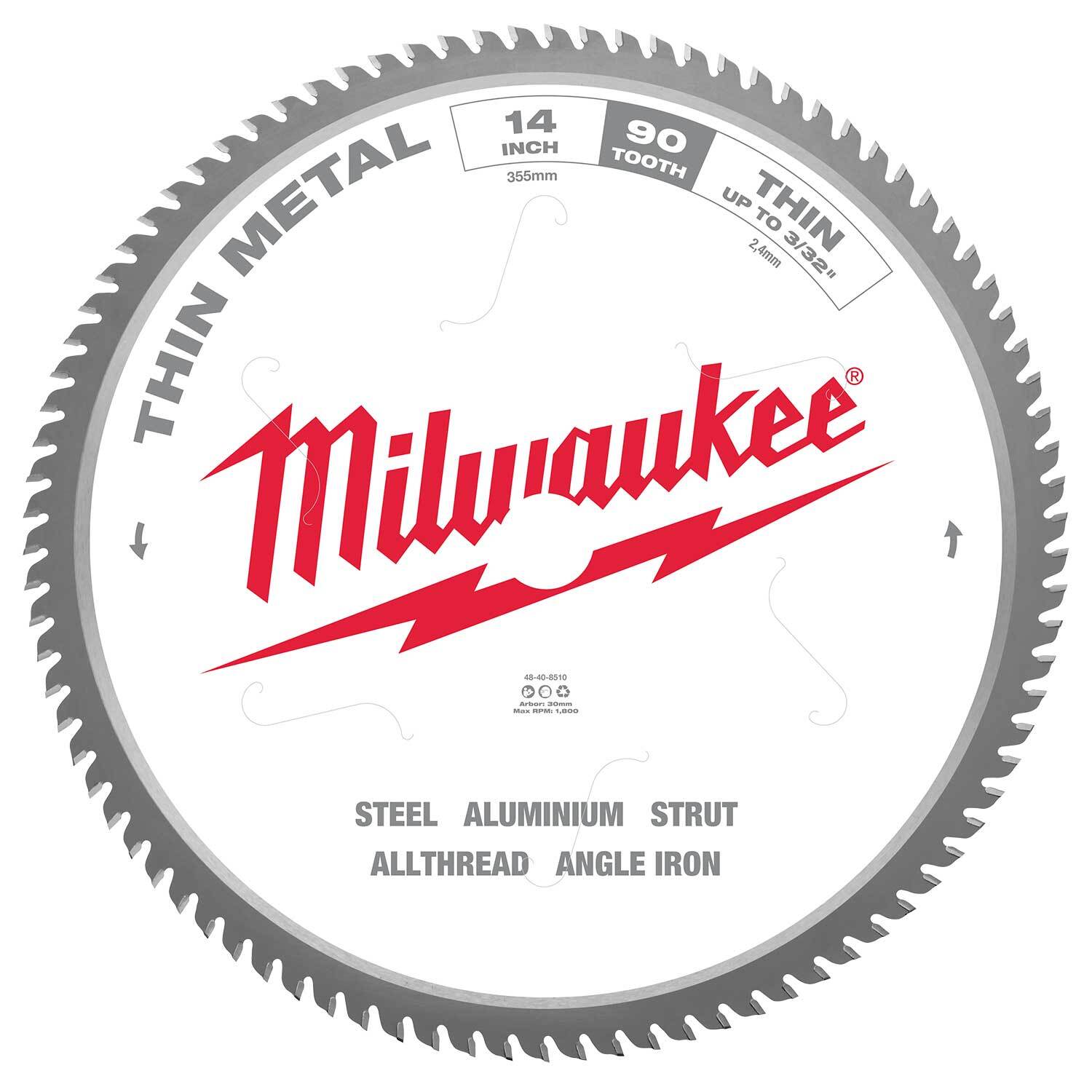Milwaukee 355mm (14") 90T Thin Metal Circular Saw Blade 48408510