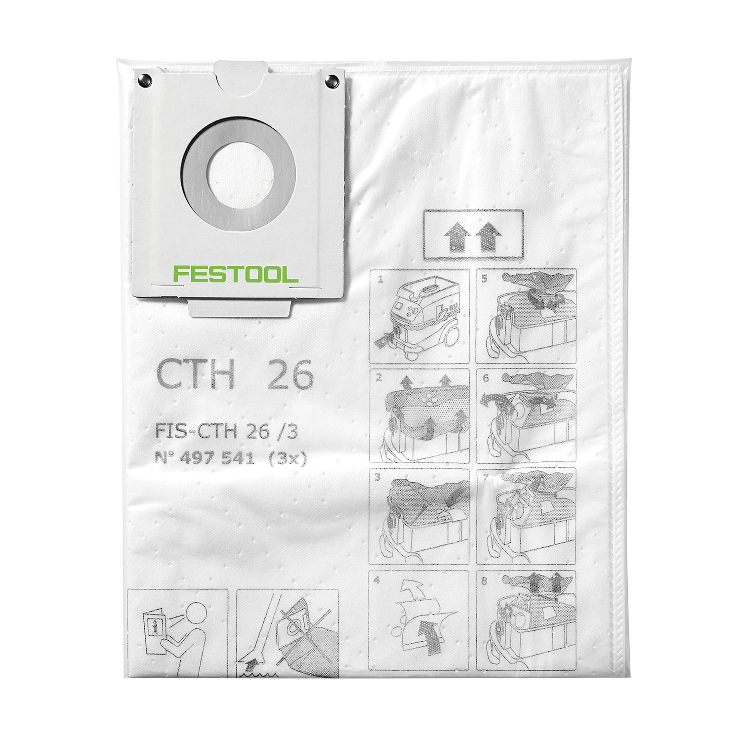Festool Replacement H Class Safety Bag for CT 26 - 3 Pack 497541