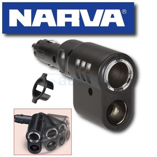 Narva Double Adapter Dual Cigarette Lighter Accessory Socket 12V