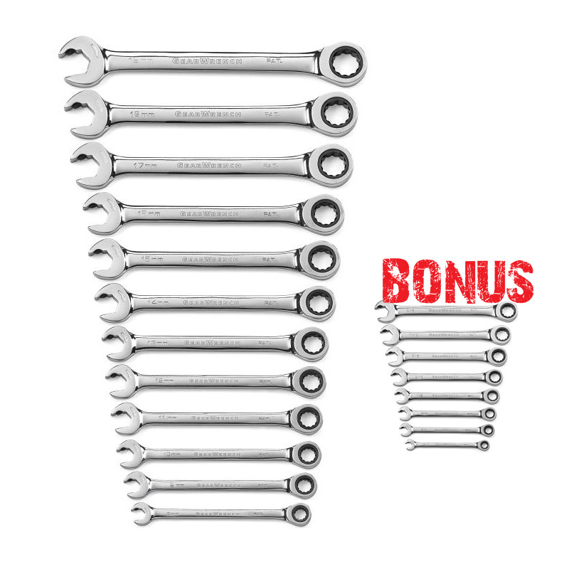 GearWrench 12 Pc Metric Ratcheting Spanner Set 85597