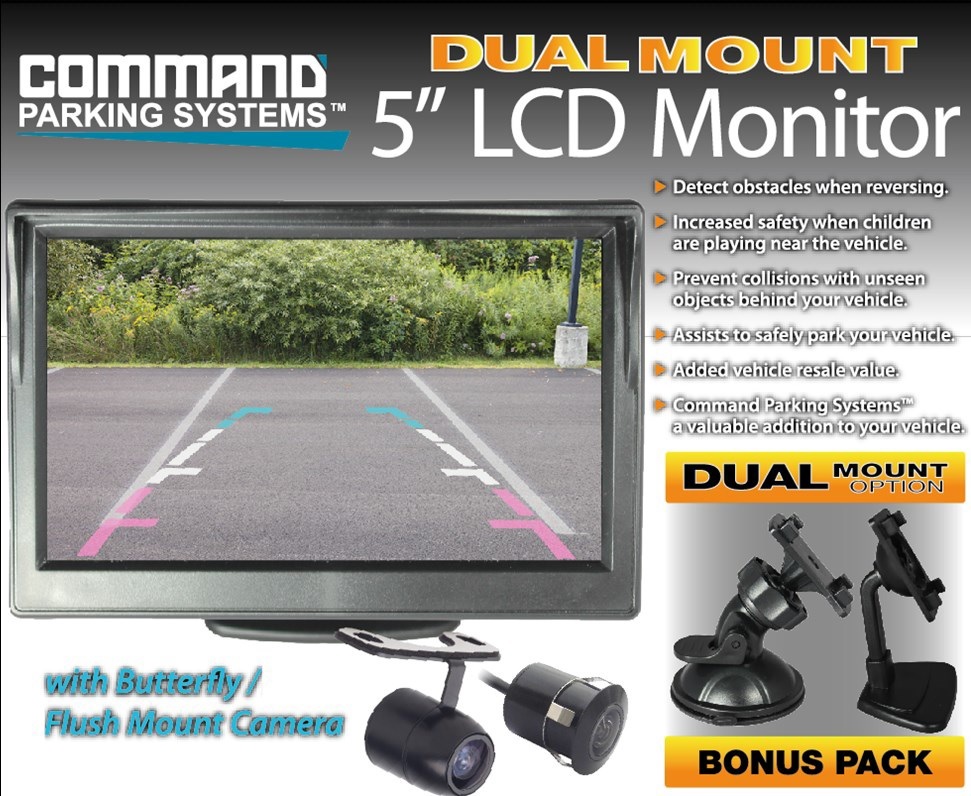 5" COMBO MOUNT MONITOR WITH COMBO MOUNT REVERSING CAMERA