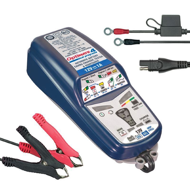 OptiMate 4 Dual Program 9-step 12V 1A Sealed Battery Saving Charger & Maintainer