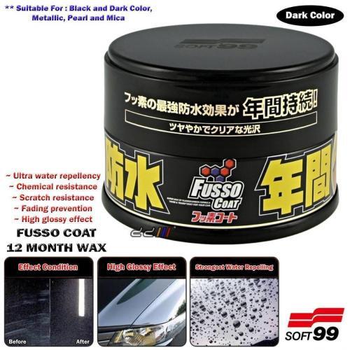 Soft99 Fusso Coat 12 Months Waterproof PTFE Car Wax Sealant For Dark Color  Car