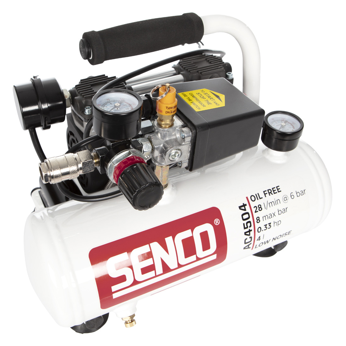 Senco 4L Single Tank Oil Free Low Decibel Compressor AC4504