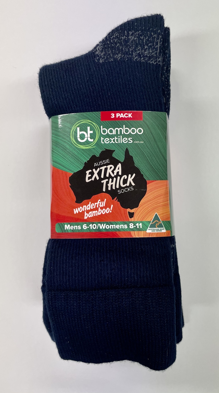 Bamboo Aussie Extra Thick Socks 3-Packs