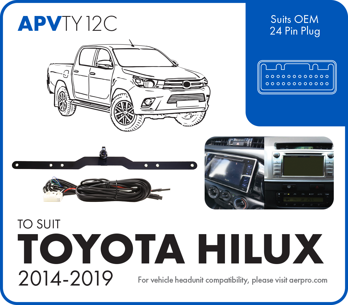 PARKSAFE Toyota HILUX Reversing Camera 2014-19