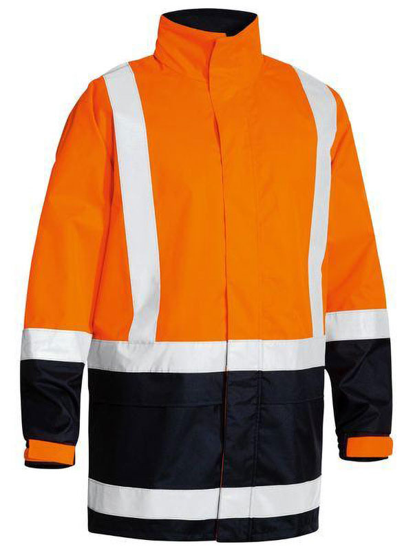 Taped Hi Vis Rain Shell Jacket Orange/Navy Size XS
