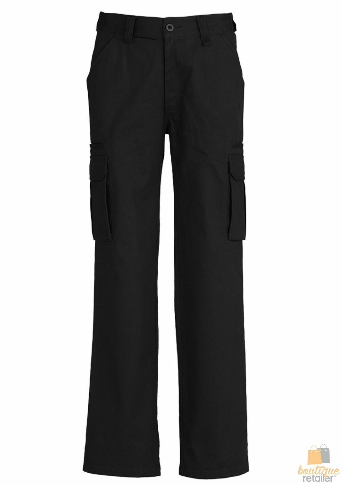 black tradie pants
