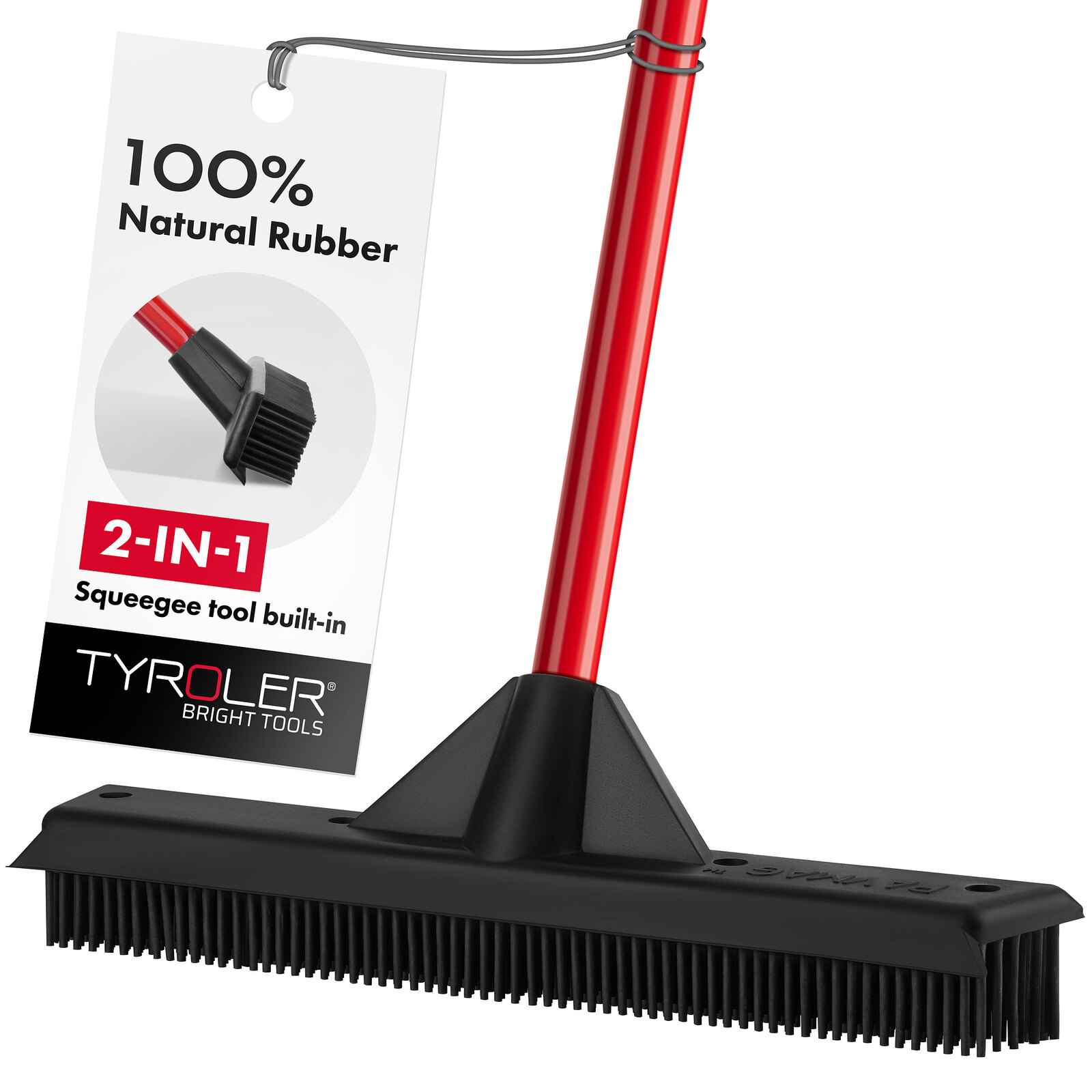 Tyroler BrightTools Silicon Pet Hair Broom + FREE 1PK Floor Wipes