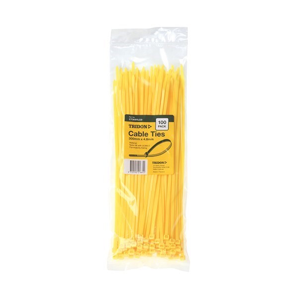 Tridon 300mm Yellow Cable Tie (100pk) CT305YLCD