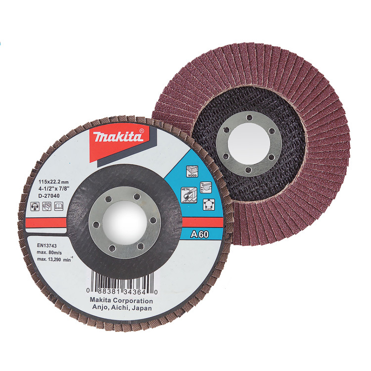 Makita 125mm Flap Disc 120 Grit Aluminium Oxide Angled D 27115