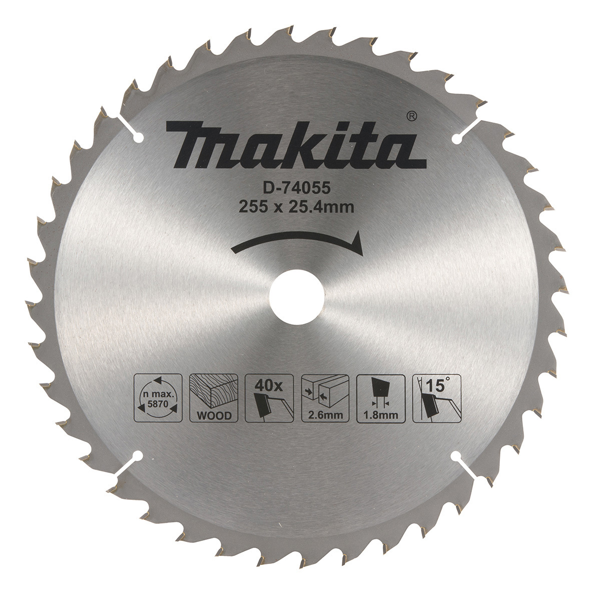 Makita 255mm x 25.4 x 40T TCT Saw Blade Economy (Slide Compound Saw) D-74055