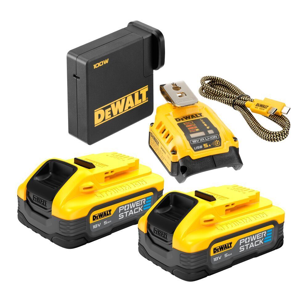 Democratie speling systematisch DeWalt 18V XR POWERSTACK USB-C Starter 5.0ah Set DCB094H2-XE | tools.com