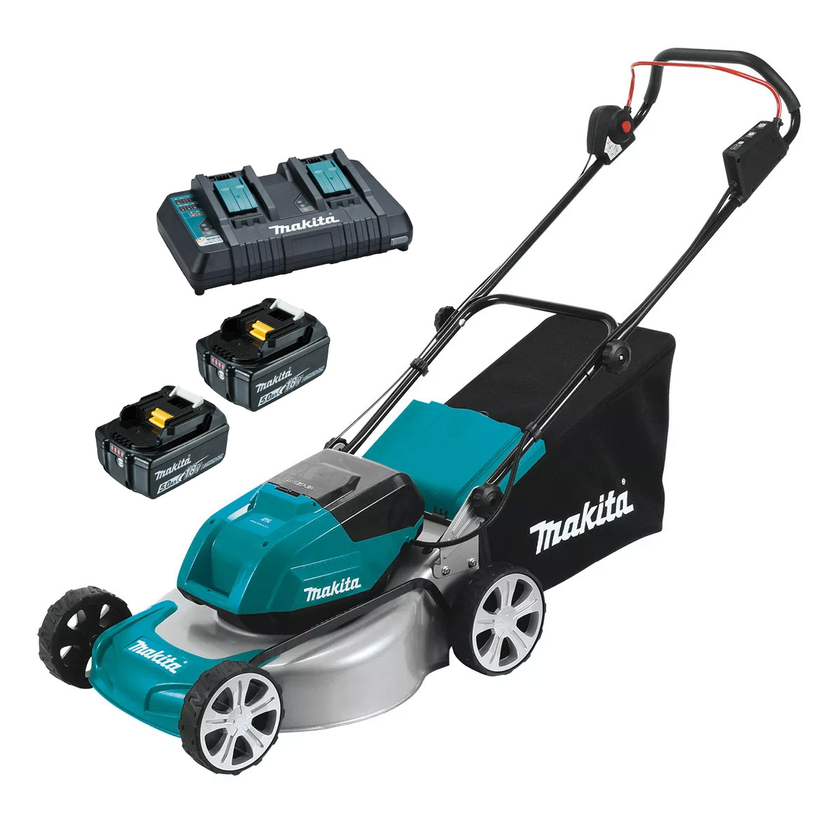 Makita 18Vx2 460mm 18" Brushless Lawn Mower 5.0ah Set DLM464PT2