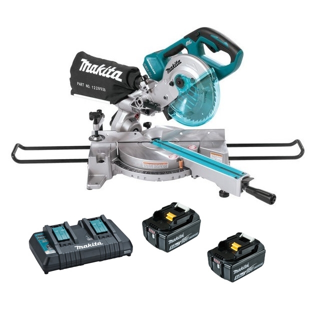 Makita 18Vx2 190mm Brushless Slide Compound Mitre Saw 5.0Ah Set DLS714PT2