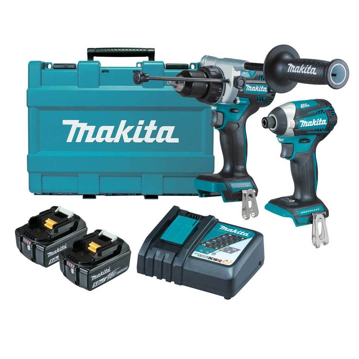 Makita 18V Brushless 2 Piece Combo 5.0ah Set DLX2412T