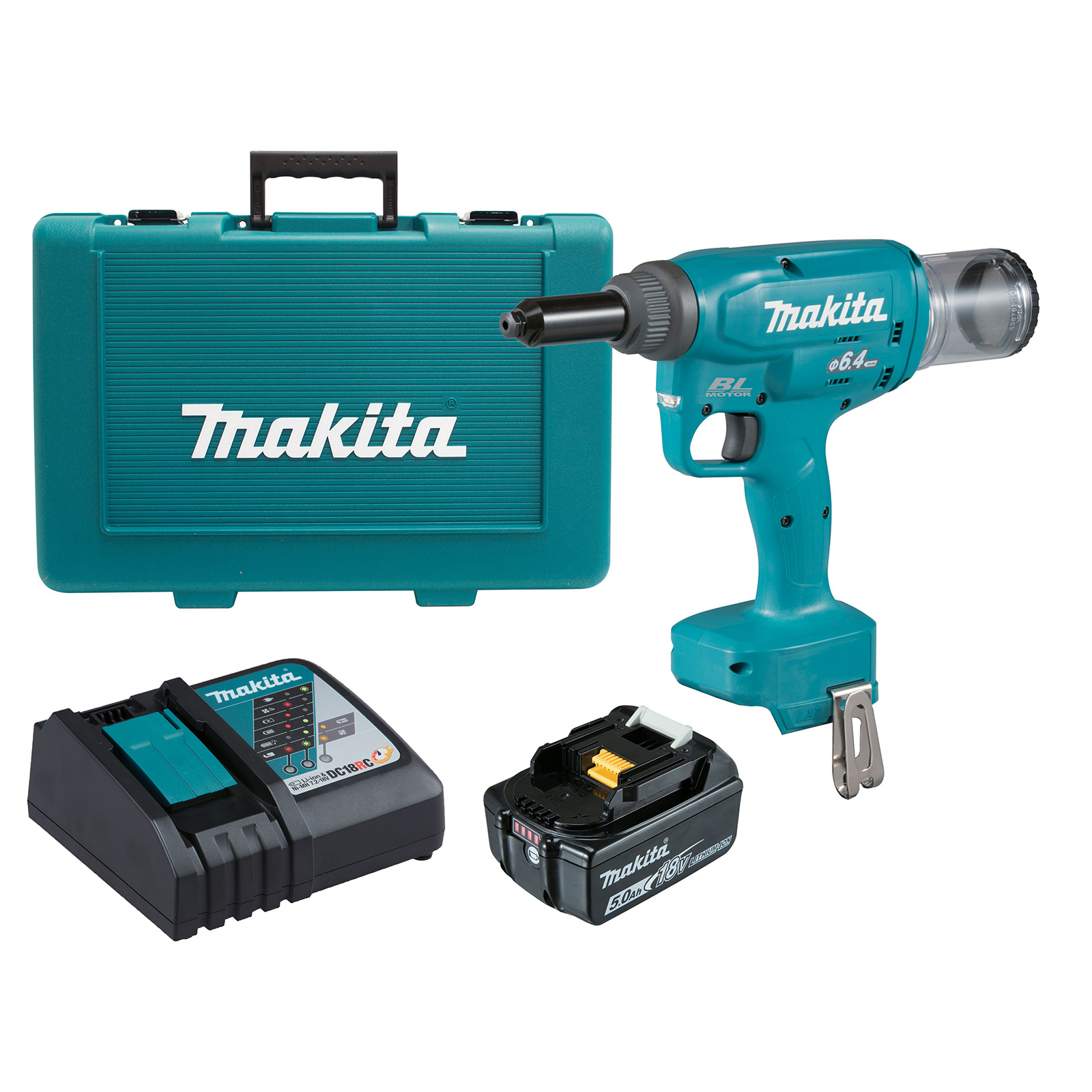 MAKITA, Riveteuse sans fil 18V 4.8mm/6.4mm solo