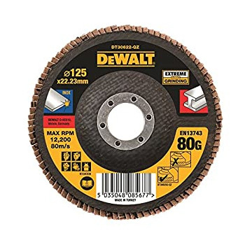 DeWalt 125mm x 22.2 x 80G Abrasive Extreme Flap Disc DT30622-QZ